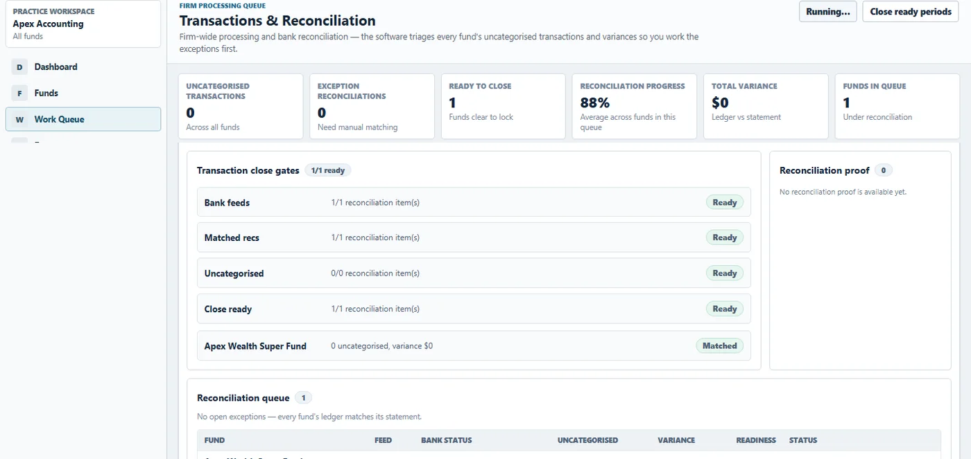 Cassandra SMSF — Transactions & bank reconciliation